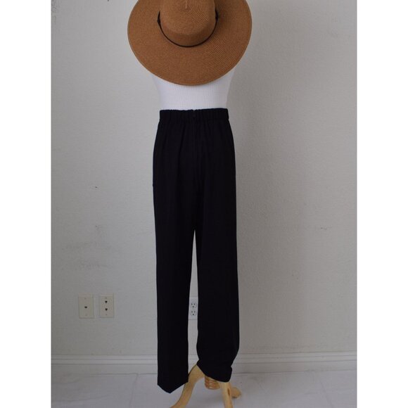 Vintage 80s Black Pleated Polyester/Spandex Pants |‎ 30-32 waist - Picture 3 of 9